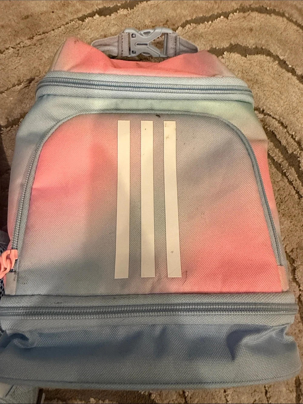 adidas Kids Pink & Blue Ombre Backpack and Lunch Bag Set